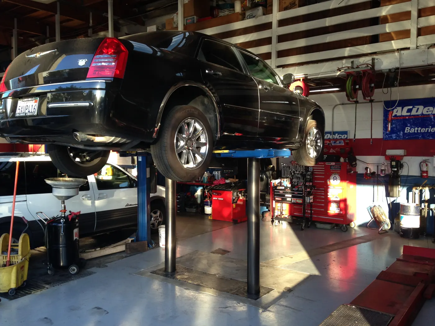 An Autolift inground lift installation in progress