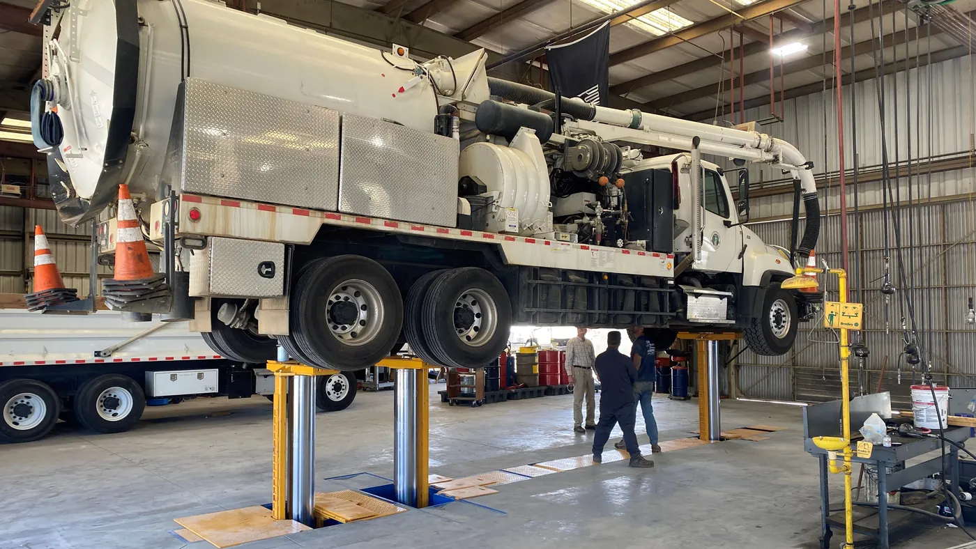 PKS 90,000 lbs Capacity Inground Vac Truck Lift installed by Autolift & Equipment Service in Southern California