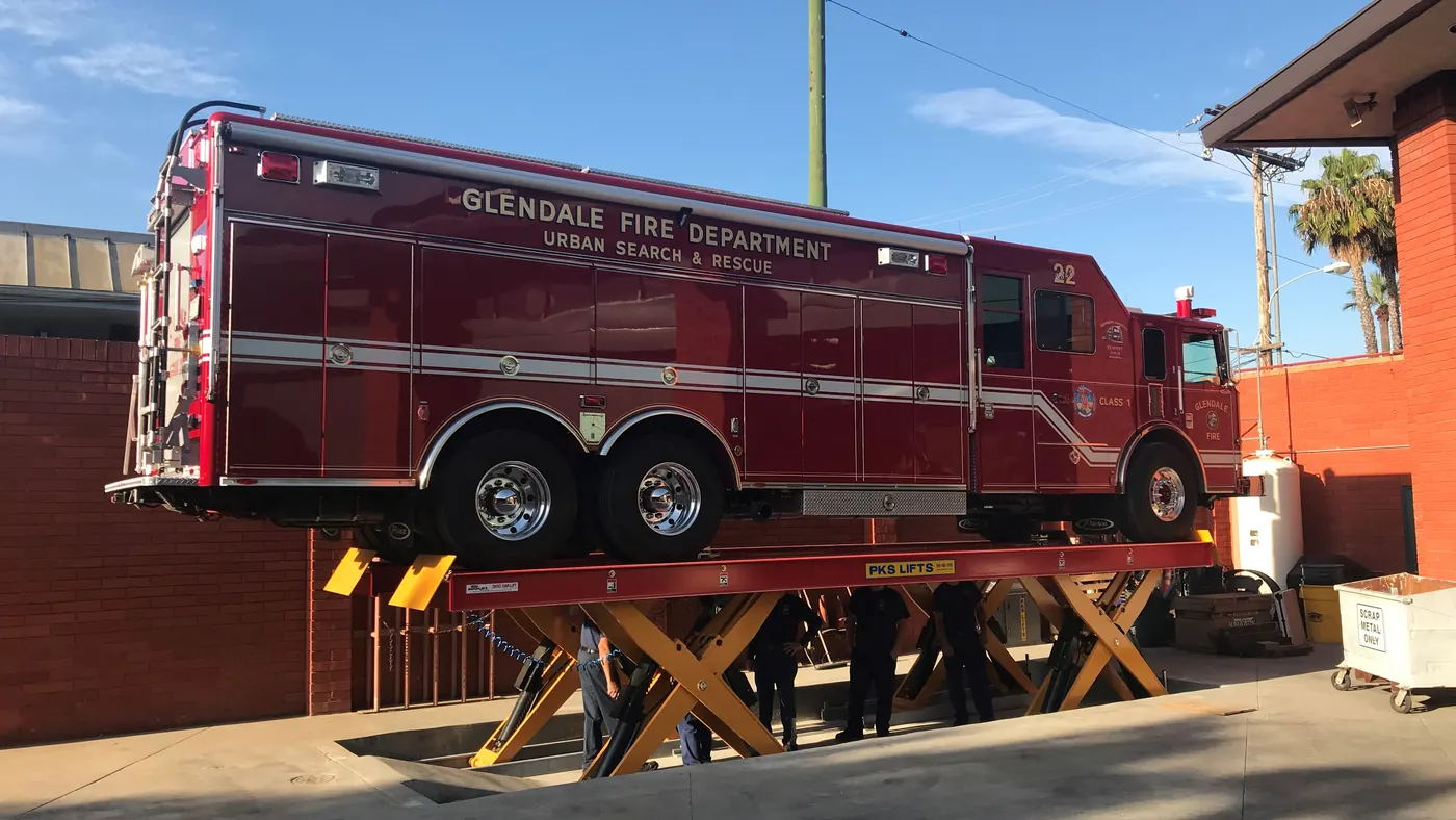 PKS 80,000 lbs Flushmount Scissor Lift installed by Autolift & Equipment Service in Southern California